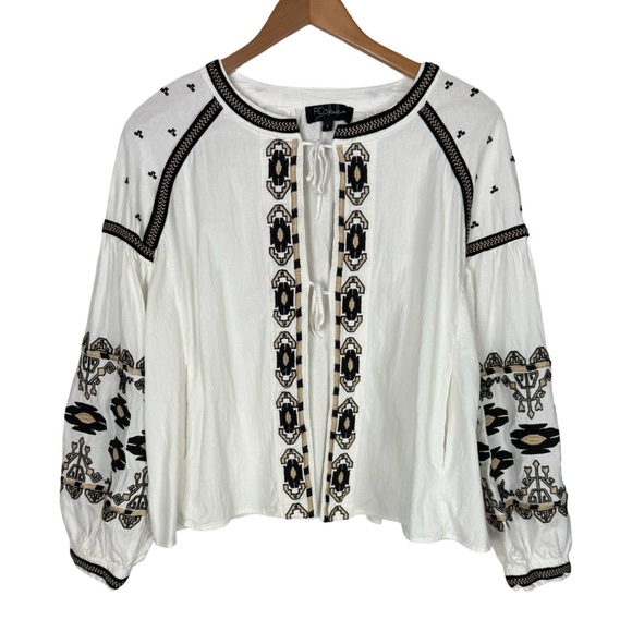 RD + Koko Tops - RD + Koko Shirt Jacket Embroidered Boho Blouse Peasant Festival Renaissance